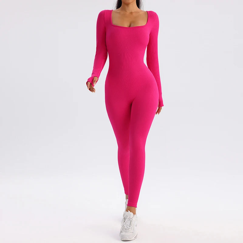 Yoga One Piece Women'S Sportswear Yoga Suit Long Sleeve One Piece Clothes One Piece Fitness Clothing Fitness Suit